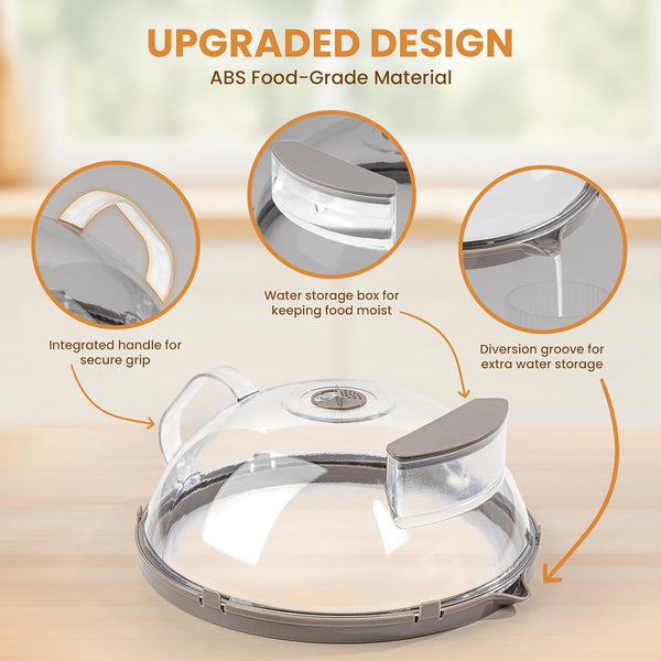 Microwave Splatter Cover with Water Steamer, Integrated Handle, 10 Inch | Microwave Food Cover with Water Reservoir to Keep Food Moist, Kitchen Essentials Gadgets, House Warming Gifts New Home3