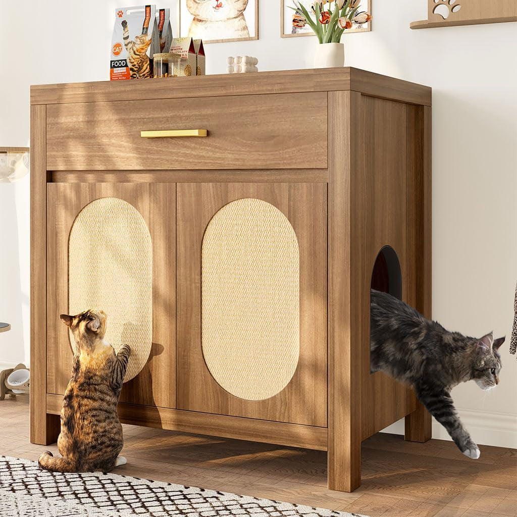 cat-litter-box-enclosure-furniture-hidden-litter-box-cabinet-cat-house-side-table-with-drawer-sisal-scratch-pads-wooden-pet-furniture-for-living-room-bedroom-brown