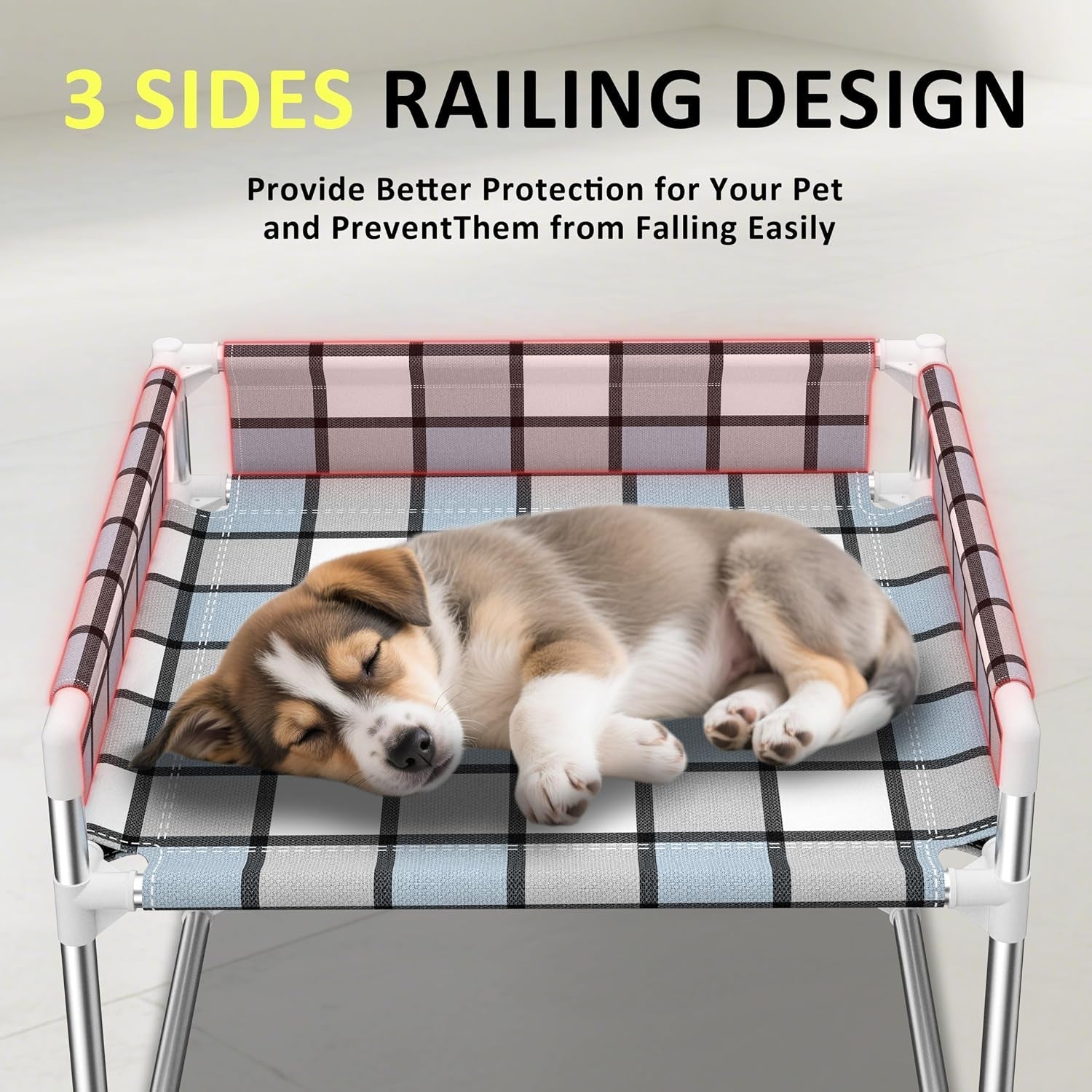 bedside-cosleeper-dog-bed-with-guardrail-3-fence-height-elevated-bed-dog-extension-attached-to-human-bed-for-medium-dog-cat-stainless-steel-window-perch-lounge-elevated-sleeper-hammock-furniture