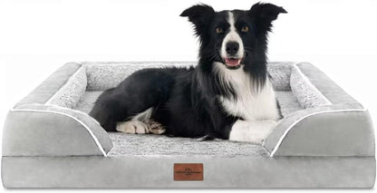 Comfort Expression Orthopedic Dog Bed for Extra Large Dogs with Bolster | Waterproof Dog Couch Bed with Washable Cover & Non-Slip Bottom, Supportive Egg Crate Foam XL Pet Bed, 42X30 Inch165