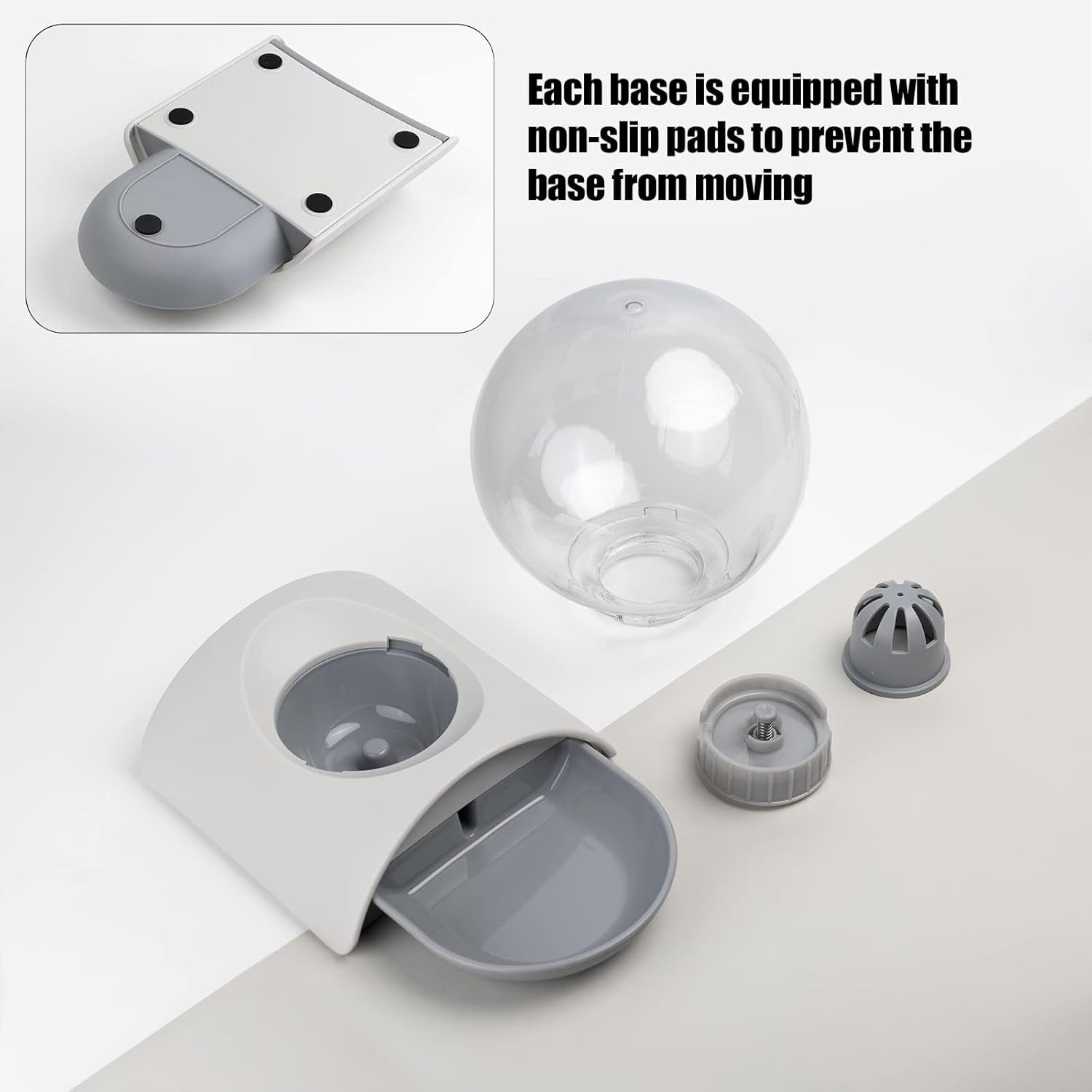 pet-water-dispenser-2-8l-automatic-gravity-cat-water-dispenser-for-cats-dogs-rabbit-detachable-cat-dog-water-dish-feeder-with-spherical-waterer-bubble-grey
