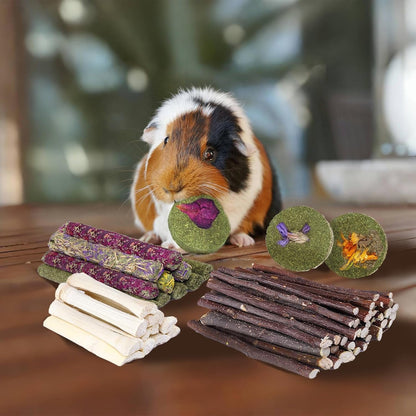 50-60 Pcs Rabbit Chew Toys, Guinea Pig, Hamster, Bunny Chew Toys, Sweet Bamboo, Apple Stick, Timothy Stick, Prevent Teeth Overgrowth, Clean Teeth7