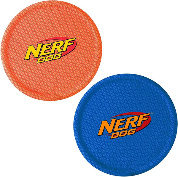 Nerf Dog Nylon Flyer Dog Toy, Flying Disc, Lightweight, Durable and Water Resistant, Great for Beach and Pool, 9 Inch Diameter, for Medium/Large Breeds, Single Unit, Red8