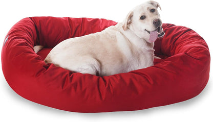 Majestic Pet 40 Inch Bagel Calming Dog Bed Washable – Cozy Soft round Dog Bed with Spine Support for Dogs to Rest Their Head - Fluffy Donut Dog Bed 40X29X9 (Inch) - round Pet Bed Large – Blue28
