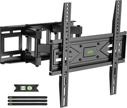 Full Motion TV Wall Mount for Most 32-70 Inch Tvs up to 99 Lbs, Wall Mount Bracket with Dual Articulating Arms, Swivel, Tilt, Max VESA 400X400Mm, TV Mount Fits 12”/16” Wood Studs1