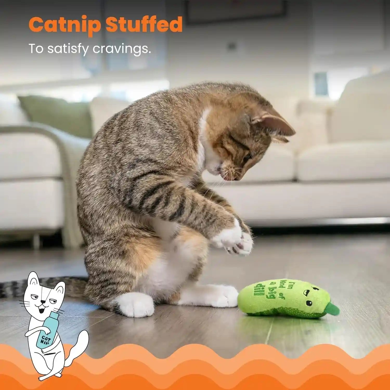 catstages-crunchy-pickle-kicker-cat-toy-plush-crinkle-toy-with-catnip-and-dental-mesh-6-5