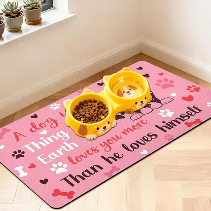 Pet Feeding Mat for Floors Cat Food Mat Waterproof Dog Food Mat and Water Absorbent Quick Dry Non Slip Mat for Cat Bowls30