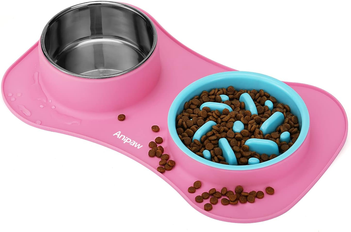 anipaw-slow-feeder-dog-bowls-3-in-1-stainless-steel-food-and-water-bowls-with-non-spill-and-skid-silicone-mat-to-slow-down-eating-for-large-medium-small-breed-size-dogs-and-cats-durable-non-spill-non-skid-with-silicone-mat-design-slow-down-eating-suitable-for-small-medium-large-dogs-and-cats