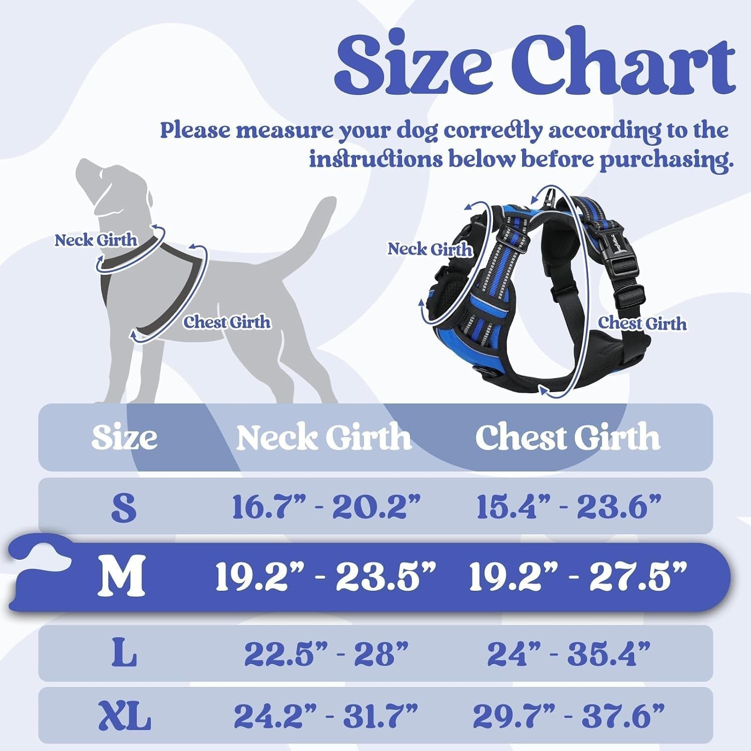 rabbitgoo-dog-harness-medium-sized-updated-easy-on-off-with-3-buckles-no-pull-no-choke-walking-with-2-clips-and-handle-adjustable-soft-reflective-blue-medium