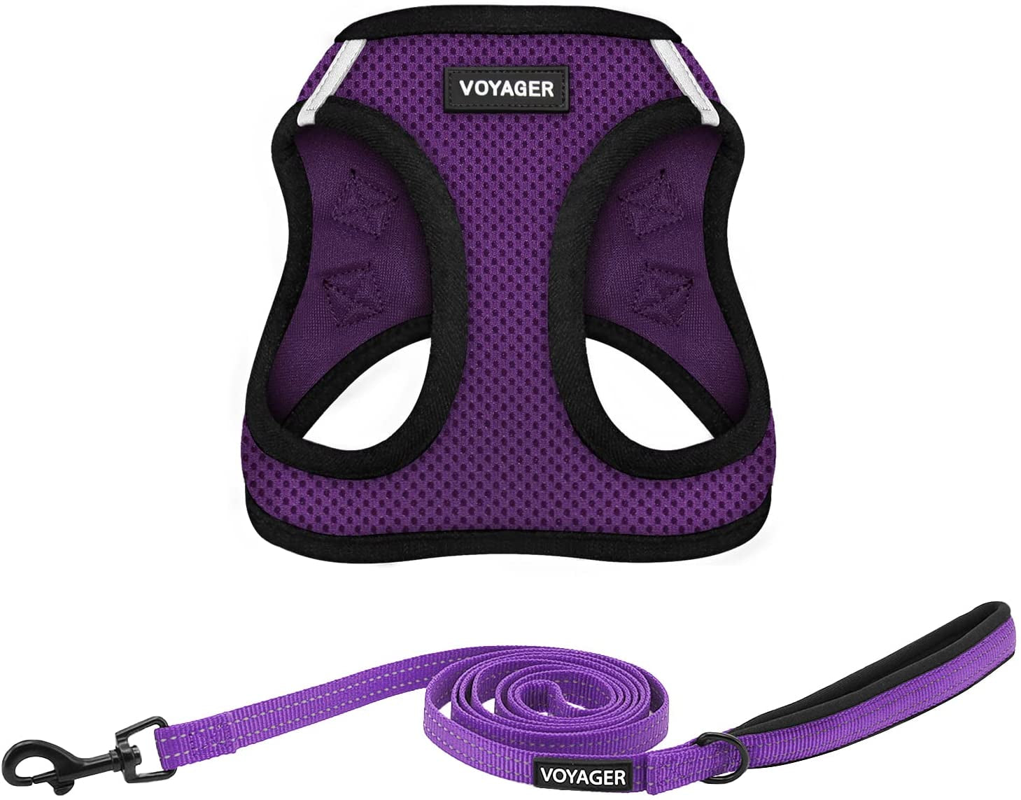 best-pet-supplies-voyager-step-in-air-all-weather-mesh-harness-and-reflective-dog-5ft-leash-combo-with-neoprene-handle-for-small-medium-and-large-breed-puppies-baby-blue-small