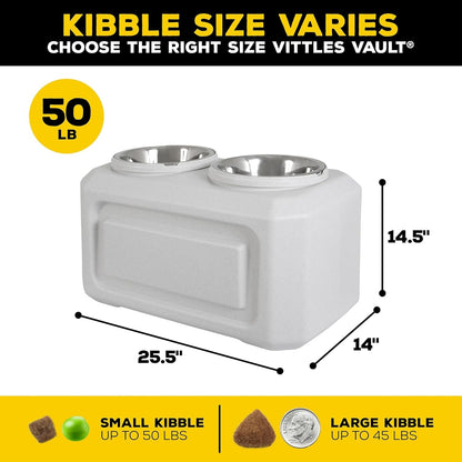 Gamma2 Vittles Vault 2-In-1 Elevated Dog Bowls and Dog Food Container, up to 50 Pounds Dry Pet Food Storage, Made in USA2