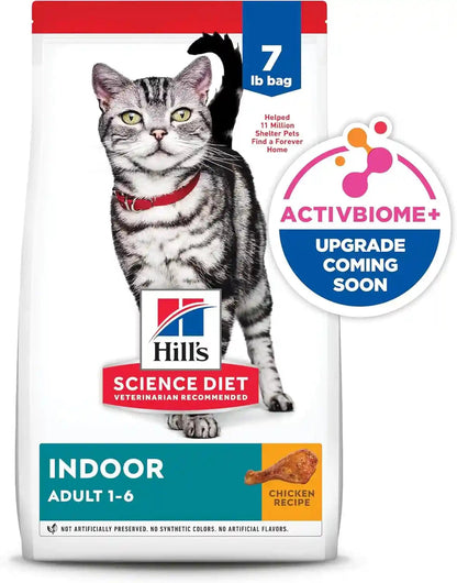 Hill'S Science Diet Adult 1-6 Indoor Dry Cat Food, Chicken, 7 Lb. Bag | #1 Veterinarian Recommended, Chicken Recipe, 7 Lb. Bag13