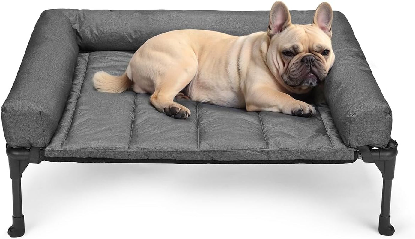 veehoo-outdoor-elevated-dog-bed-with-waterproof-bolster-cushion-cooling-raised-dog-bed-with-removable-washable-mat-topper-breathable-mesh-dog-couch-cot-for-indoor-outdoor-42-large-black