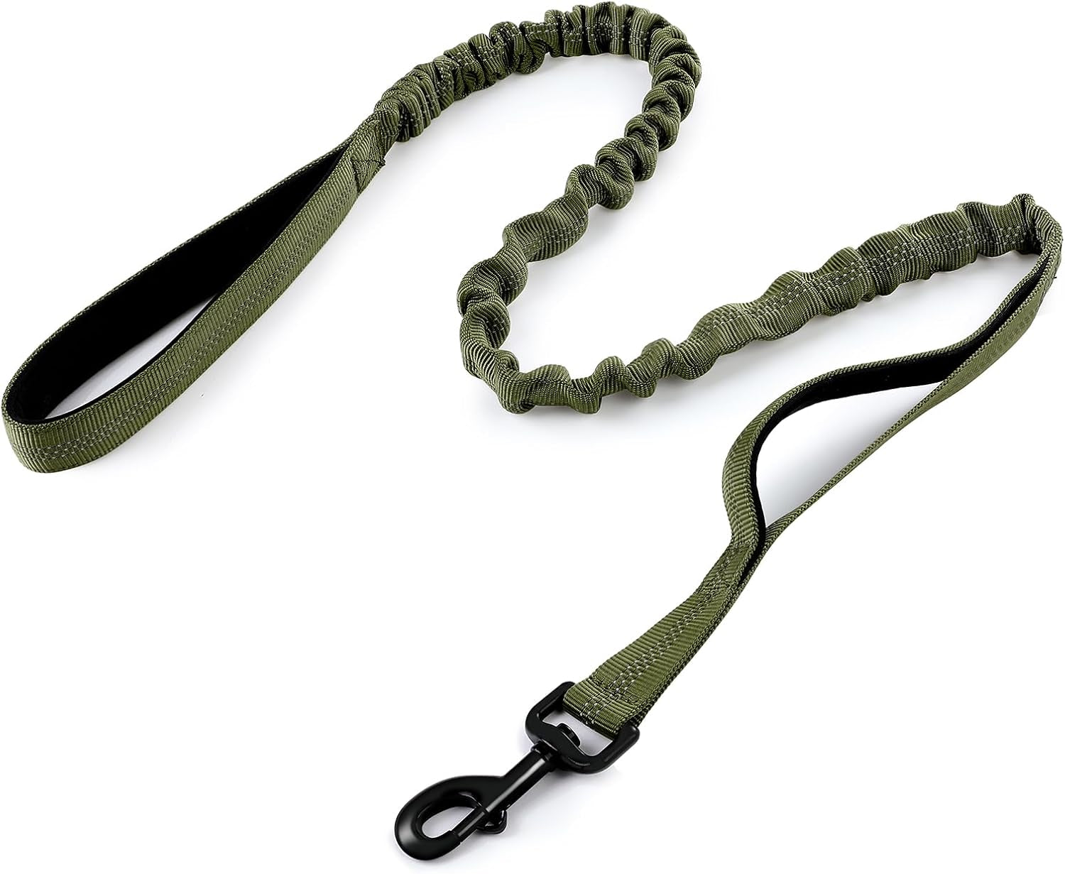 rabbitgoo-tactical-dog-leash-heavy-duty-training-bungee-lead-military-leash-with-2-padded-control-handles-for-medium-large-dogs-no-pull-for-shock-absorption-reflective-black-5-2ft