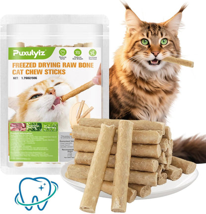 Freezed Dried Cat Chew Sticks, Cat Dental Treats for Freshens Breath and Controls Tartar, Feline Teething Sticks1