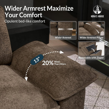 3 Pieces Modular Cloud Couch and Chair Set Setional Sofa | Modern 5-Seater Sofa Set , Grayish Brown, Wider Armrest, Comfy Deep Seat, Soft Chenille Furniture Set for Living Room4