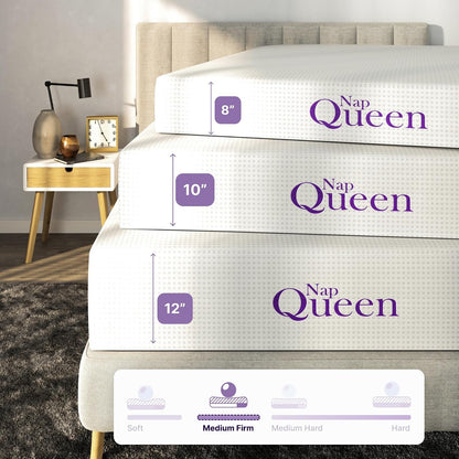 8 Inch Queen Size Mattress, Bamboo Charcoal Memory Foam Mattress, Bed in a Box, White6