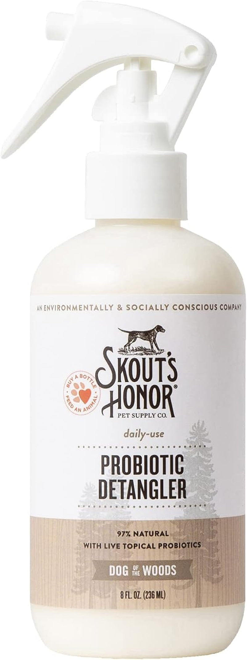 skouts-honor-probiotic-dog-detangler-spray-dog-of-the-woods-8-oz-hydrating-and-conditioning-with-avocado-oil-97-natural-microbiome-friendly-paraben-and-sulfate-free