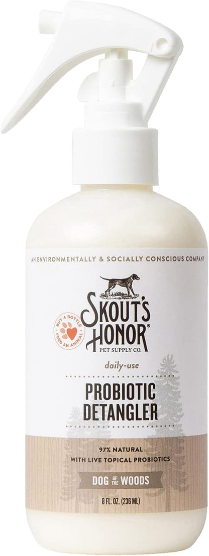 SKOUT'S HONOR Probiotic Dog Detangler Spray - Dog of The. Woods, 8 Oz | Hydrating and Conditioning with Avocado Oil, 97% Natural, Microbiome-Friendly, Paraben and Sulfate-Free1