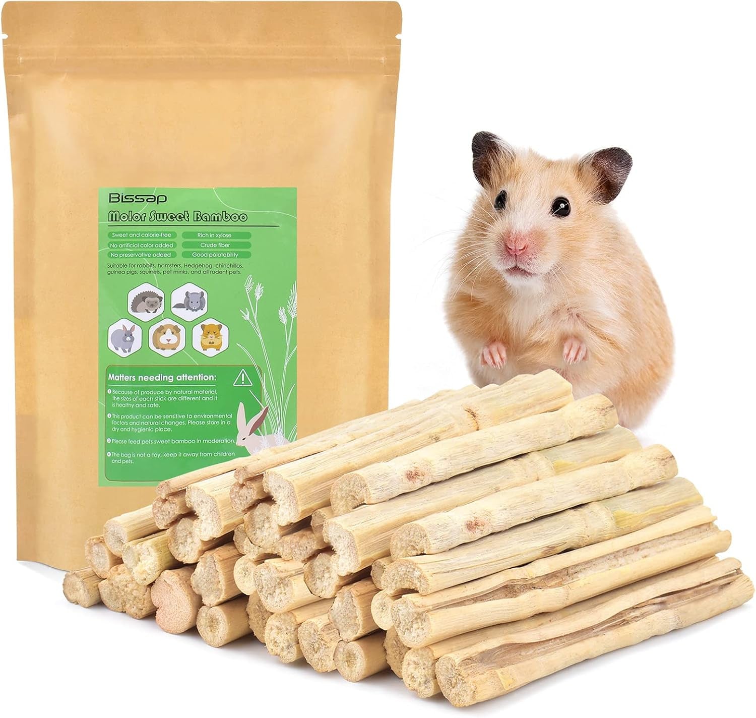 bissap-250g-0-5ib-sweet-bamboo-chew-sticks-for-rabbits-bunny-molar-treats-snack-for-small-animals-hamster-chinchilla-guinea-pigs-rabbit-squirrel-natural-teeth-grinding-toys
