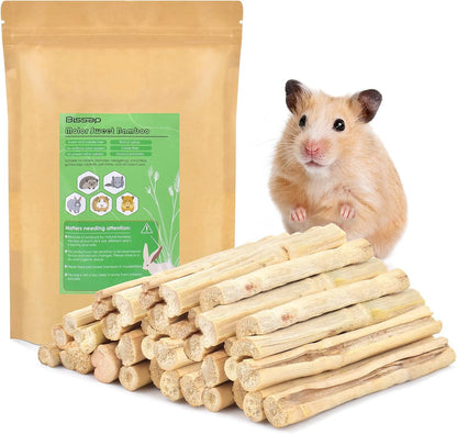 Bissap 250G/0.5Ib Sweet Bamboo Chew Sticks for Rabbits, Bunny Molar Treats Snack for Small Animals Hamster Chinchilla Guinea Pigs Rabbit Squirrel Natural Teeth Grinding Toys8