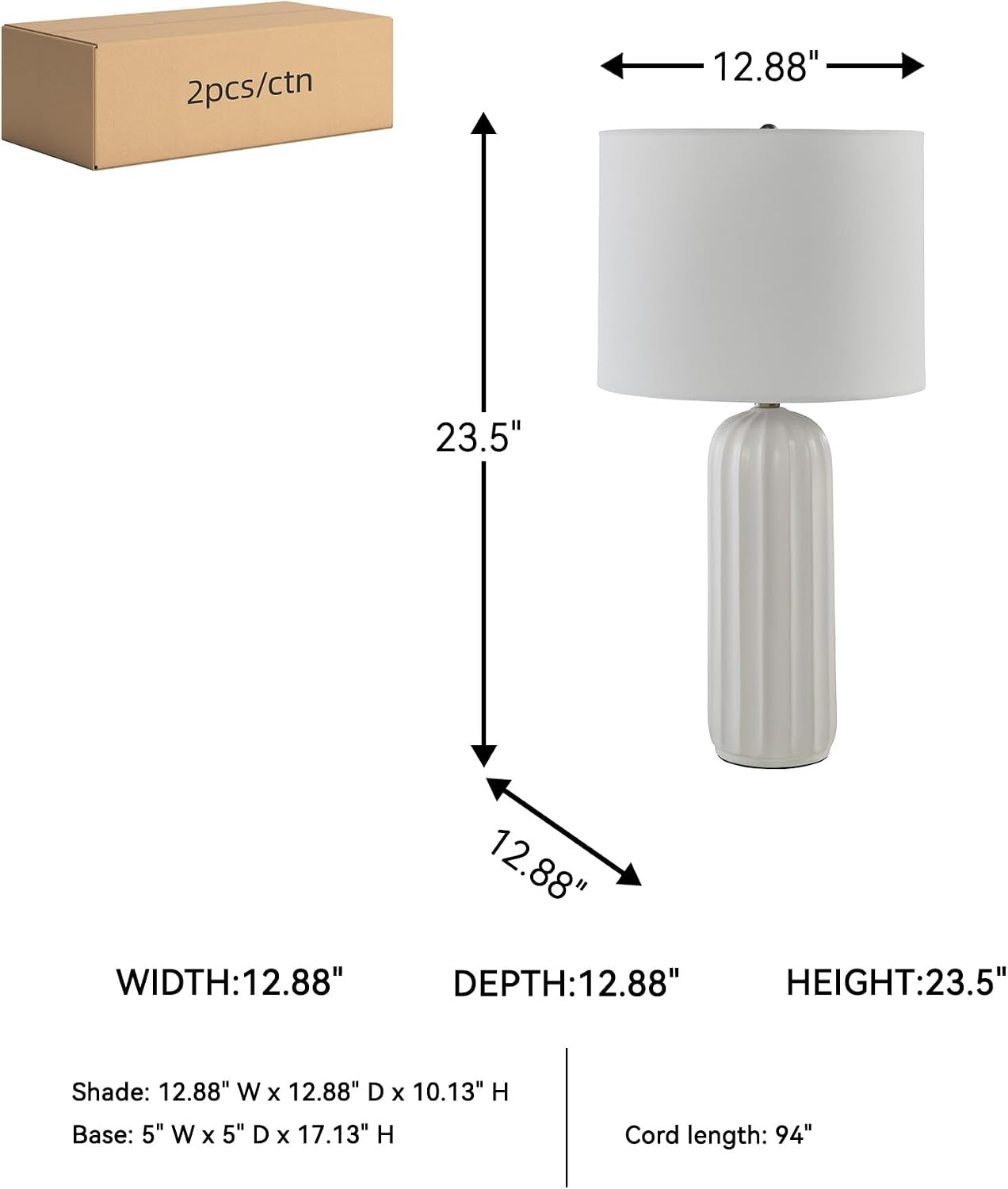 signature-design-by-ashley-clarkland-table-lamps-set-of-2-white-ceramic-premium-hardback-drum-shades-100w-max-e26-sockets-24-inch-tall-design-optimized-for-nightstands-and-living-room-tables