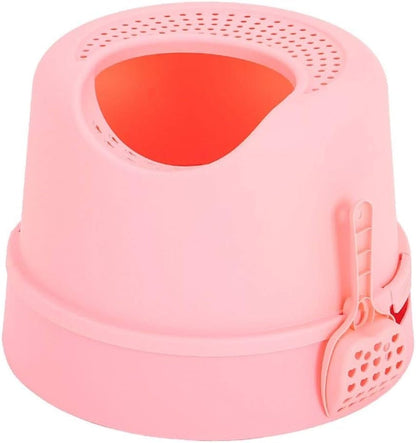 Dog Potty Training Toilet ﻿ Top Entry Cat Litter Bowl Anti-Splashing Toilet Semi-Closed Tray Fully Enclosed(White)7