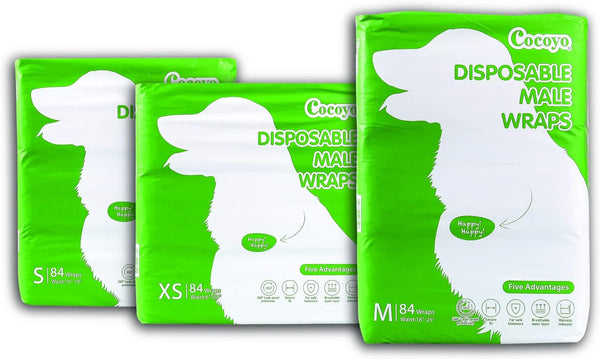 COCOYO Disposable Male Dog Wraps, Small Size, 84 Count, Super Absorbent, Breathable, Wetness Indicator6
