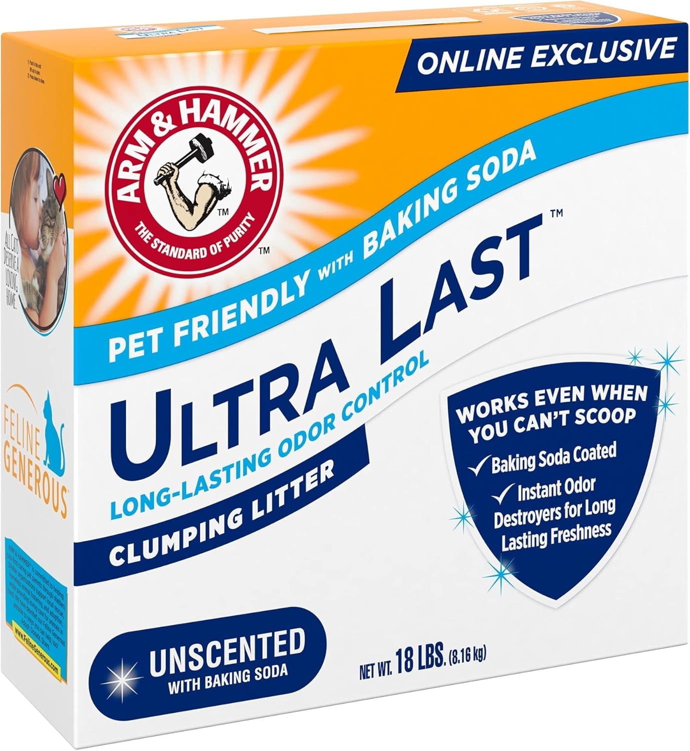arm-hammer-ultra-last-clumping-cat-litter-unscented-multicat-18-lbs-clumping-formula-99-dust-free-pet-friendly-baking-soda-odor-control