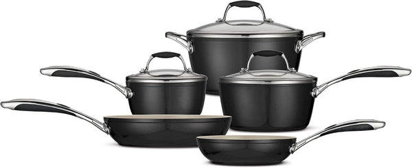 Ceramica Deluxe 8-Pc Pots and Pans Set with Lids | Ceramic Non Stick Cookware Kitchen Set, Oven-Safe, Metallic Black2