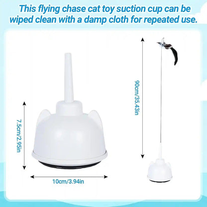 Interactive Cat Toys for Indoor Cats Toy Wand 360° Flying Bird Cat Toy | 2 Speed Adjustable Flying Bird Cat Toy Automatic Cats Toys with Self ON/OFF Feather Toy Suction Cup Electric Cat Teaser Wand6