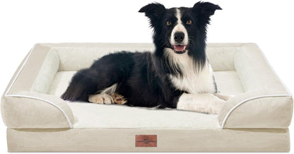 Comfort Expression Orthopedic Dog Bed for Extra Large Dogs with Bolster | Waterproof Dog Couch Bed with Washable Cover & Non-Slip Bottom, Supportive Egg Crate Foam XL Pet Bed, 42X30 Inch152