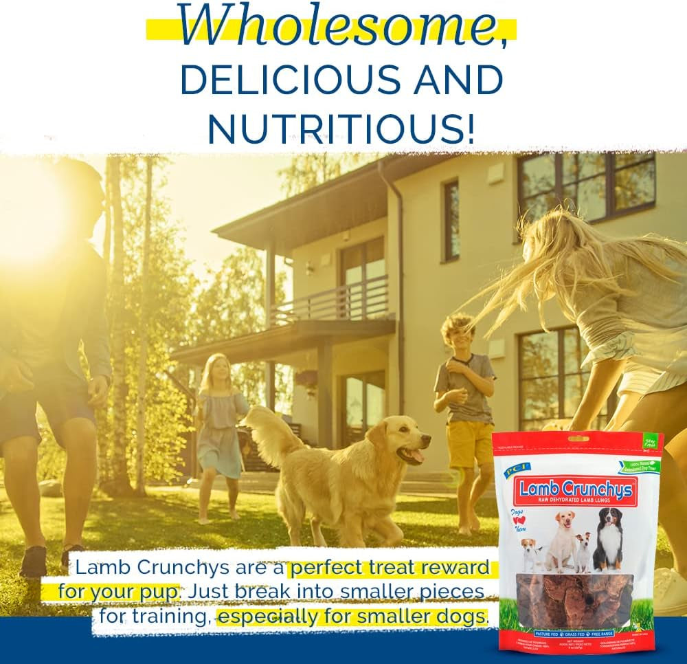 pci-pet-center-inc-lamb-crunchys-raw-dehydrated-lamb-dog-treats-16-oz-pack-made-in-usa-dog-treats-from-single-ingredient-lamb-lung-for-dogs-of-all-ages-can-be-used-for-training-or-daily-treats