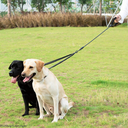 Double Dog Leash, 360° Swivel, No Tangle, Large, 25-150 Lbs, Black | Dual Leash for Two Dogs, Split Leash, Shock-Absorbing Bungee, Padded Handle, Heavy-Duty Rope6