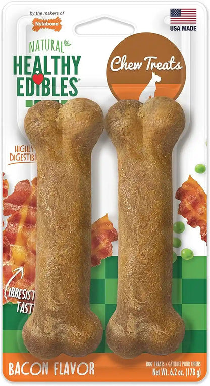 Nylabone Healthy Edibles Natural Dog Chews Long Lasting Roast Beef Flavor Treats for Dogs, Medium/Wolf (2 Count)17