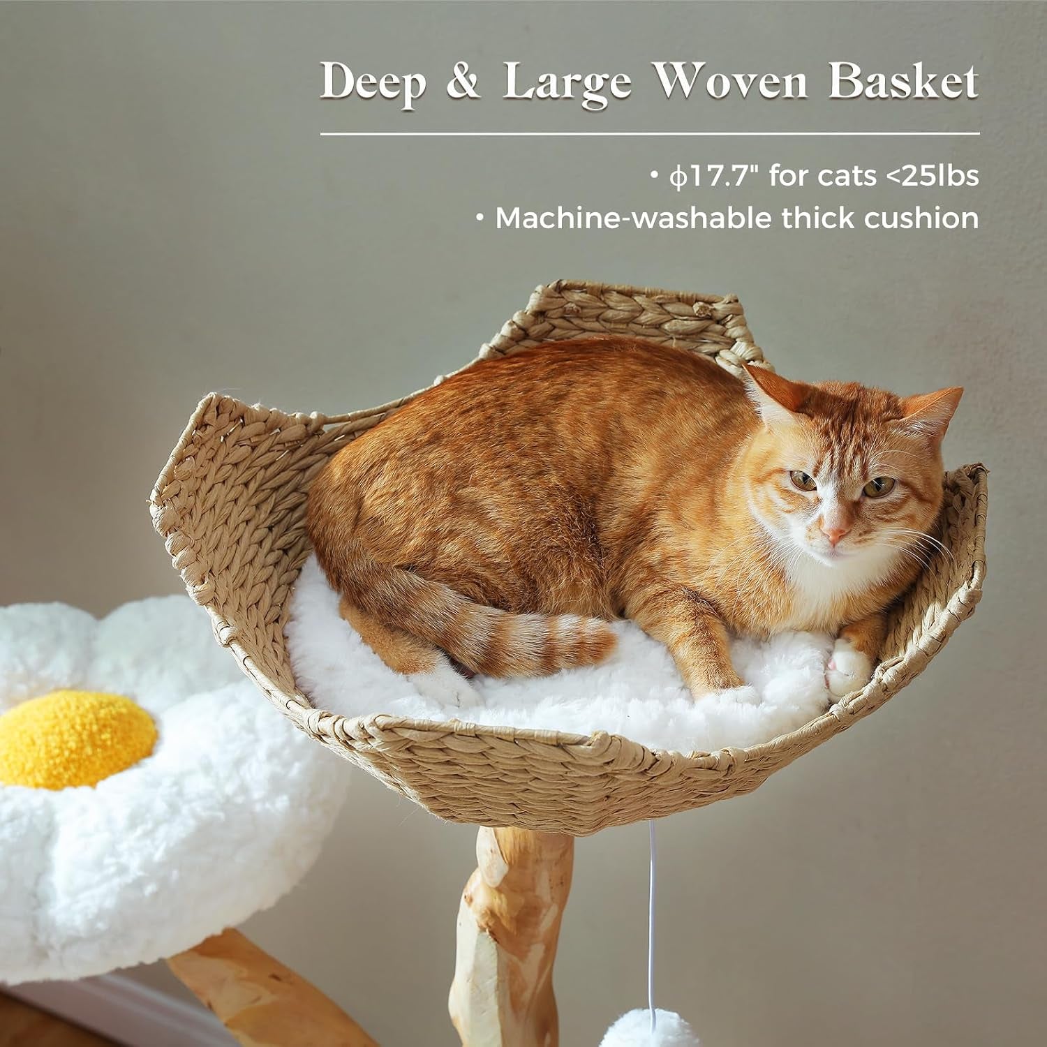 pawz-road-59-modern-cat-tree-natural-wood-cat-tower-for-large-cats-white-wicker-basket-bed-2-flower-perches-for-multi-cat-cat-tree-tower-with-large-condo-hammock-solid-wood-cat-tree-house