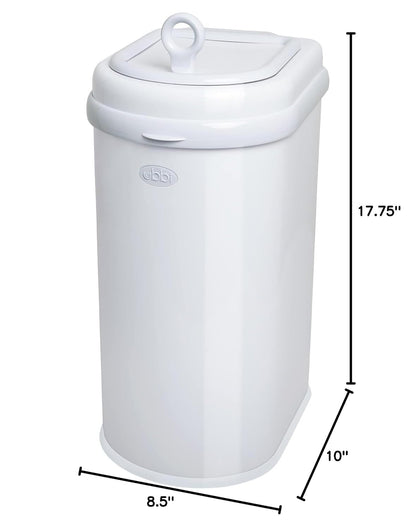 Ubbi Pet Waste Pail, White | Odor-Locking Cat Litter Disposal System, Stainless Steel Pet Waste Can with Safety Lock & Scoop, No Special Bags Required12
