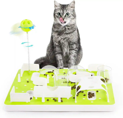 ALL for PAWS Interactive Cat Puzzle Feeder & Slow Feed Toy – Mental Stimulation Treat Dispenser Maze for Indoor Cats, Enrichment & Cat Food Toy12