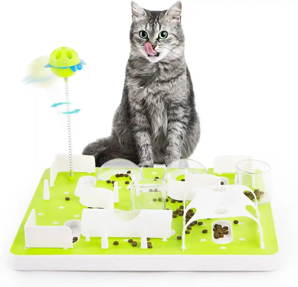 ALL for PAWS Interactive Cat Puzzle Feeder & Slow Feed Toy – Mental Stimulation Treat Dispenser Maze for Indoor Cats, Enrichment & Cat Food Toy12