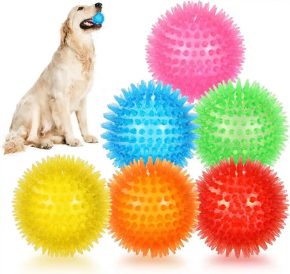 Petizer 6 Pack 2.5” Squeaky Dog Toy Balls, Floating Dogs Pool Balls, Spiky Dog Balls, Durable Interactive Fetch Toys for Puppy, Dog Chew Toys for Teething (2.5", Small Dog)1
