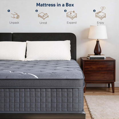 Full Mattress 12 Inch, Luxury Hotel-Level Hybrid Mattress in a Box, Cooling Gel Memory Foam & Upgraded Pocket Springs, Enhanced Back & Lumbar Hip Support, Back Pain Relief,Medium Firm,365-Night Trial8
