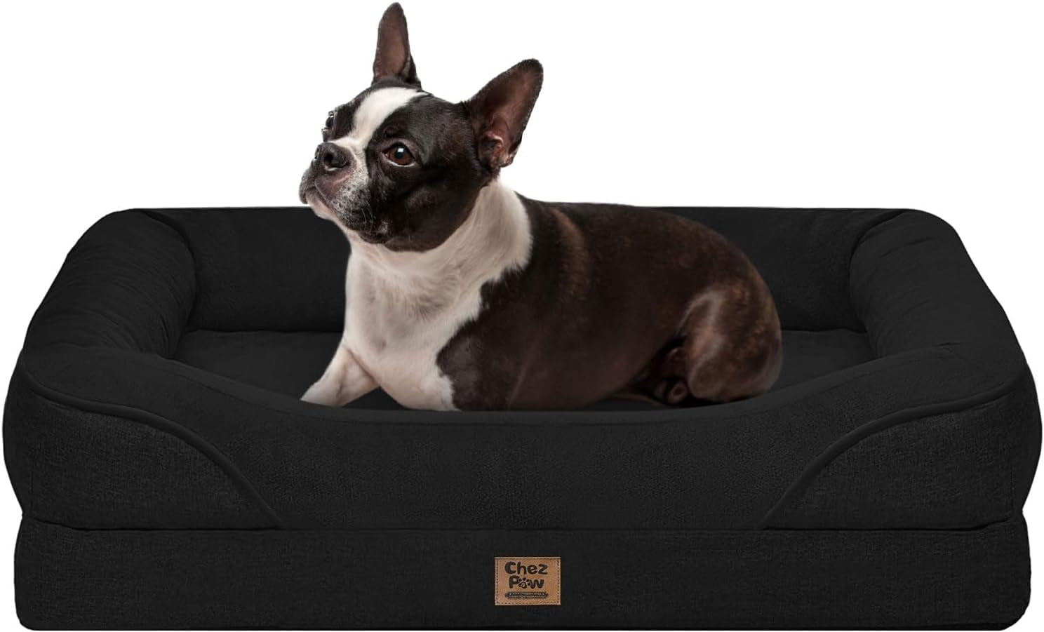 chez-paw-waterproof-orthopedic-xl-dog-bed-for-large-and-extra-large-dogs-egg-crate-foam-4-sided-bolster-support-waterproof-liner-non-slip-bottom-machine-washable-cover-42-x-30-inch