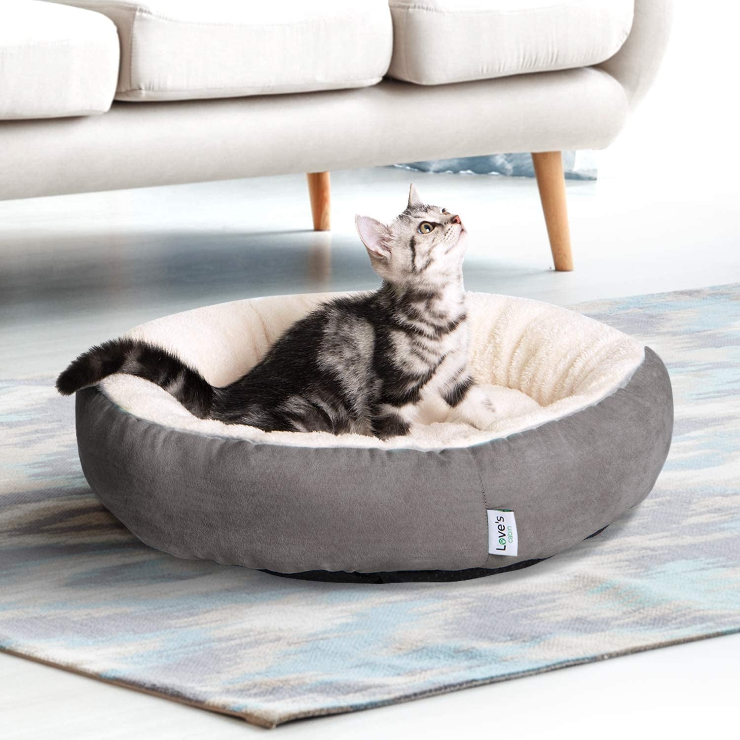 loves-cabin-round-donut-cat-and-dog-cushion-bed-20in-bed-for-cats-or-small-dogs-anti-slip-water-resistant-bottom-super-soft-durable-fabric-pet-beds-washable-luxury-cat-dog-bed-gray