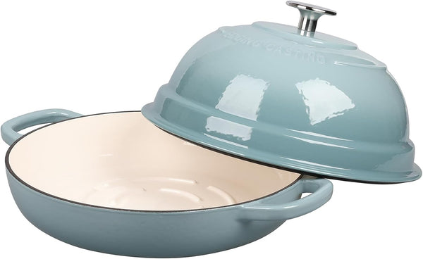 Enameled Cast Iron Dutch Oven Pot with Lid, round Bread Oven for Homemade Sourdough Bread Baking, 6 Quart, Seasalt2