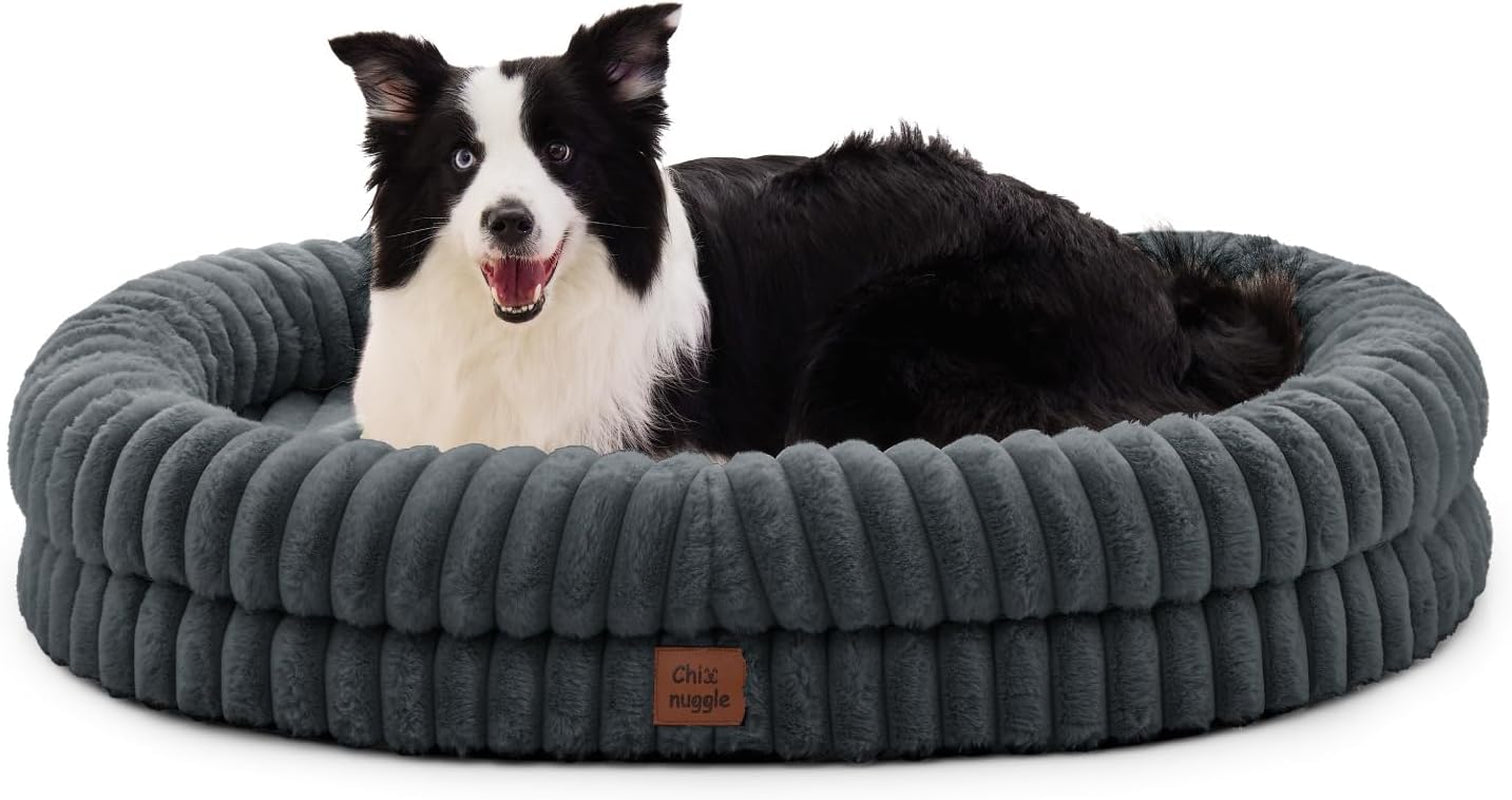 chixnuggle-orthopedic-dog-bed-washable-cover-faux-fur-bolster-pet-couch-waterproof-egg-crate-foam-non-slip-bottom-for-small-medium-dogs-dark-grey-30-24-7-dog-sofa-puppy-bed
