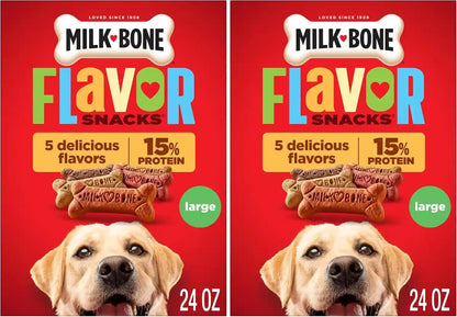 Milk-Bone Flavor Snacks Mini’S Dog Biscuits, Flavored Crunchy Dog Treats, 36 Oz. Canister | 5 Calories per Treat, 15% Protein, 3 Flavors per Canister (Beef, Chicken & Bacon, Naturally & Artificially Flavored)17