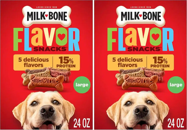 Milk-Bone Flavor Snacks Mini’S Dog Biscuits, Flavored Crunchy Dog Treats, 36 Oz. Canister | 5 Calories per Treat, 15% Protein, 3 Flavors per Canister (Beef, Chicken & Bacon, Naturally & Artificially Flavored)17