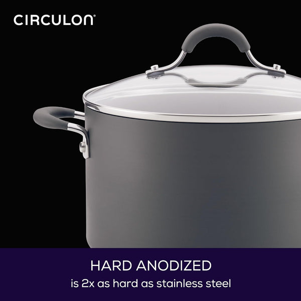 Radiance Hard-Anodized Nonstick Cookware Set, Kitchen Pots and Pans Set, 10-Piece, Gray4
