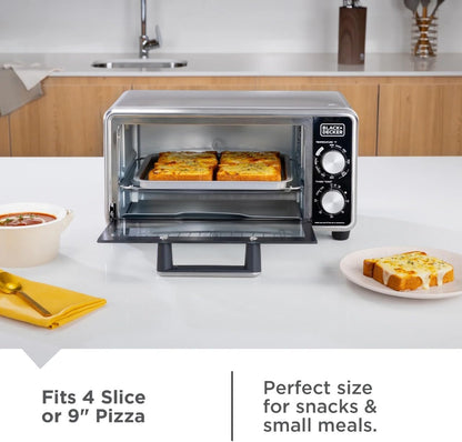 Decker Crisp N Bake PRO 4-Slice Air Fryer Toaster Oven Combo Compact Countertop Air Fryer Toaster Oven for Snacks Small Meals Reheat Fits 9 Inch Pizza Kitchen Appliances8
