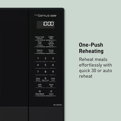Panasonic NN-SN65KB Microwave Oven with Inverter Technology 1200W, 1.2 Cu.Ft. Small Genius Sensor One-Touch Cooking, Popcorn Button, Turbo Defrost-Nn-Sn65Kb (Black)12